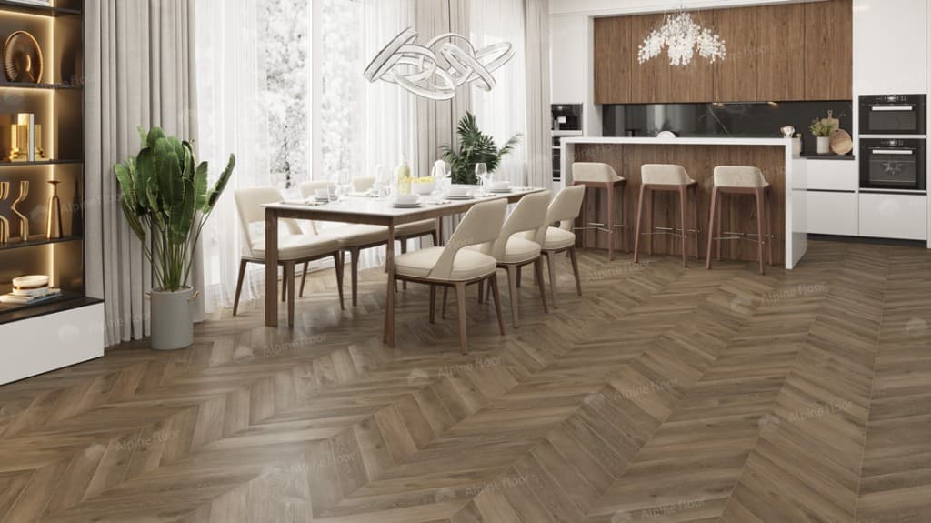 LVT плитка  Дуб Насыщенный Chevron ECO 20-4